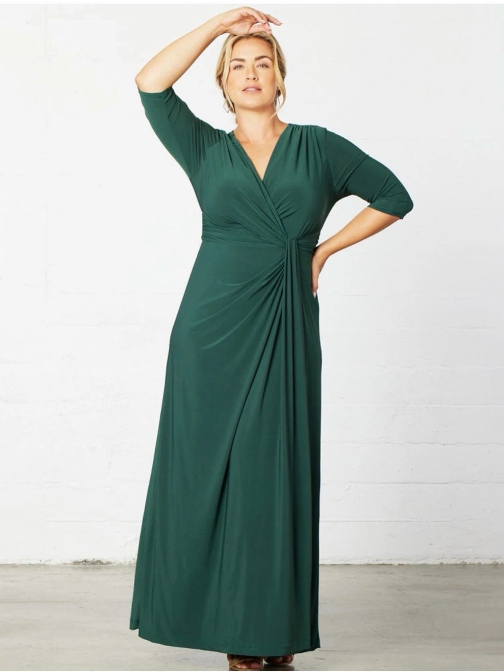 Kiyonna Evening Romance Gown Hunter Green women’s plus size 4X (26-28) Brand New